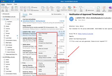 How to block a sender in mail