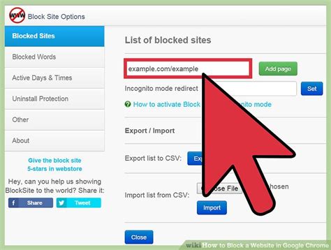 How to block a webpage. 7) At the top of the task bar, navigate over to the Web tab. Click on the Web tab. While in the tab, click on Try to limit access to adult websites and from there hit Customize. 8) In the ... 