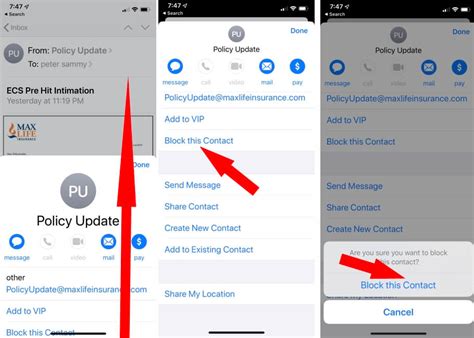 How to block mail in iphone