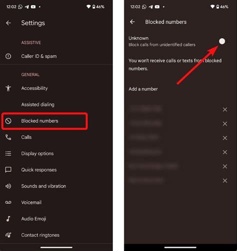 How to block unknown number in android