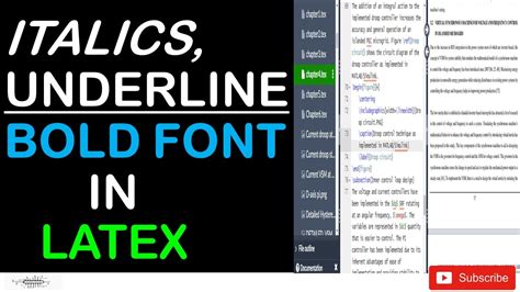 How to bold/italic title in Latex YouTube