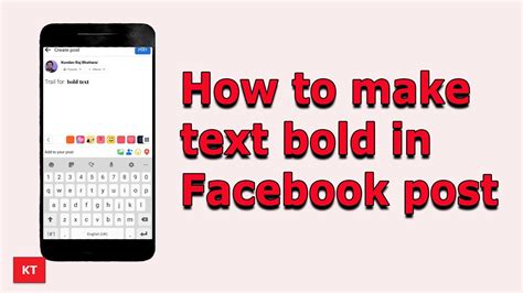 How to bold text in Facebook post in mobile (For both Android and