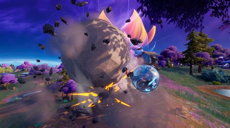 How to boost into a Runaway Boulder and dislodge it with a Baller in Fortnite 