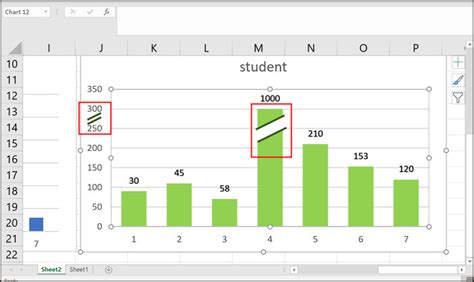 How to break y axis in excel