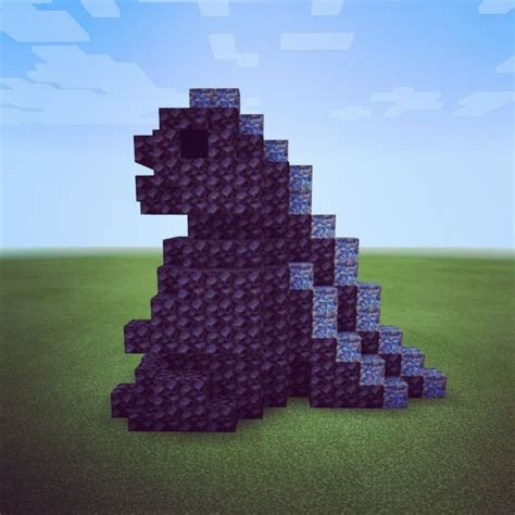 How to build a Cute Godzilla in Minecraft!! Godzilla, Cool minecraft