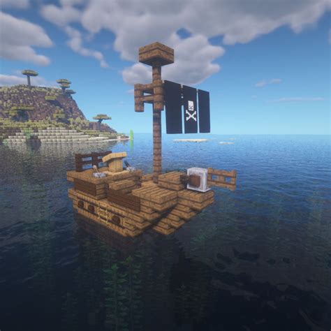 How to build a small pirate ship in Minecraft - Pinterest