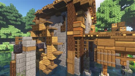 How to build a watermill in minecraft