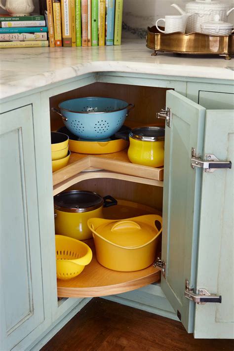 1. Organized Kitchen Corner Cabinet With A DIY La