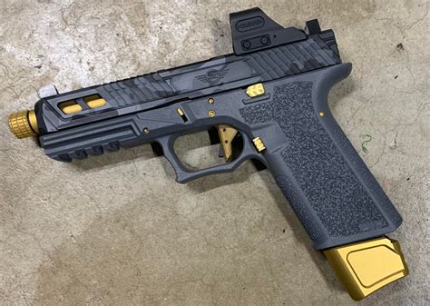 Polymer 80. The polymer 80 is an 80% complete polymer gun frame that allows you to build your gun yourself to your specifications. Many people choose this route if they already know they enjoy Glock guns to improve even further on the flexibility that the brand allows for customization.. 