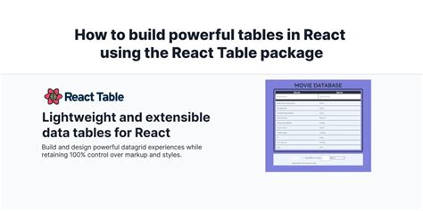 How to build powerful tables in React using the React Table package