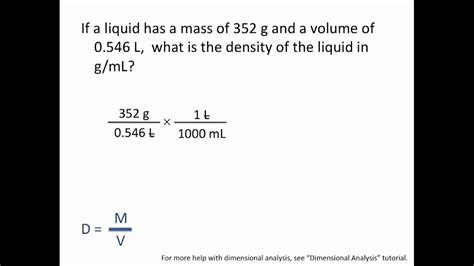 How to calculate density in chemistry