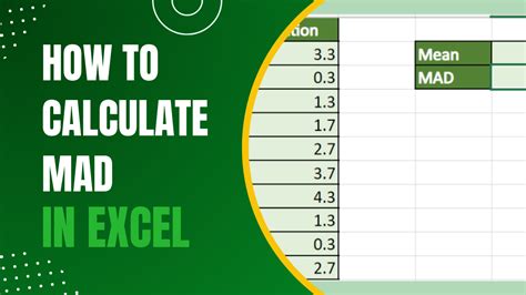 How to calculate mad in excel