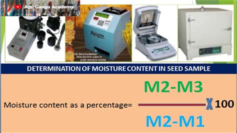 How to calculate moisture content in seed Moisture content test