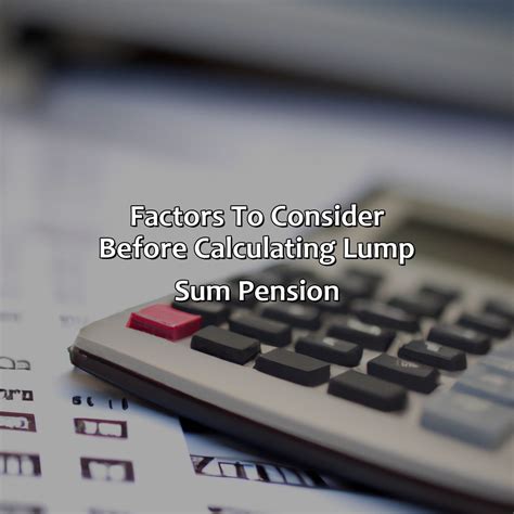 How to calculate pension lump sum. Things To Know About How to calculate pension lump sum. 