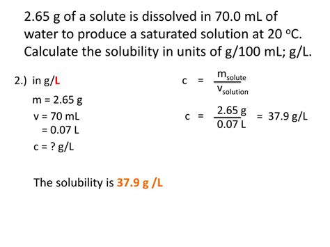 How to calculate solubility in water