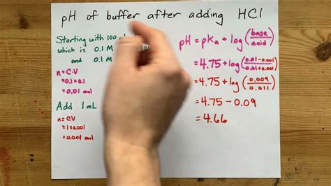 How to calculate the pH of a buffer after HCl was added?