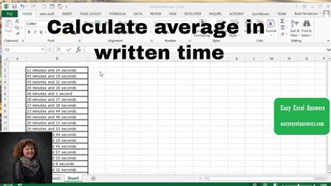 How to calculate time average in excel