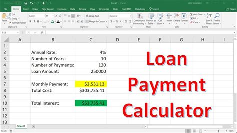 How to calculate total payments in excel