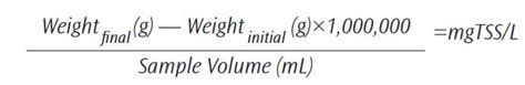 How to calculate tss in wastewater