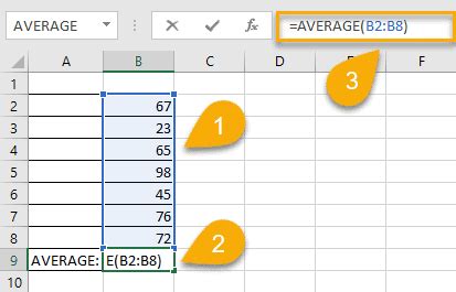 How to calculate x bar in excel