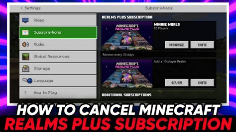 How to cancel Minecraft Realms Plus subscription