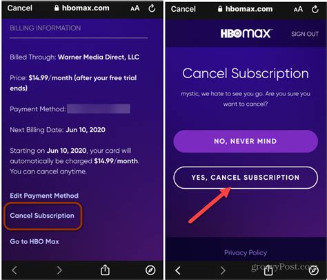 How to cancel hbo max subscription. Find and tap your HBO Max subscription. Choose Cancel Subscription. Apple TV. Here's how to cancel your subscription: Open Settings on your Apple TV. Select Users & Accounts, ... Go to the Apple device where you started your HBO Max subscription and view your subscriptions using the steps above. See Apple's Subscription is not listed … 