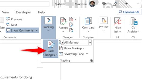 How to cancel track changes in word