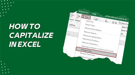 How to capitalise text in excel