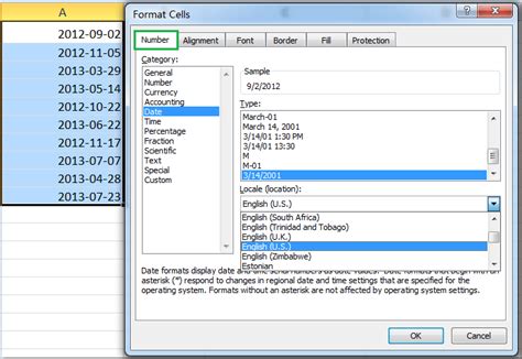 How to change American date format in Excel?