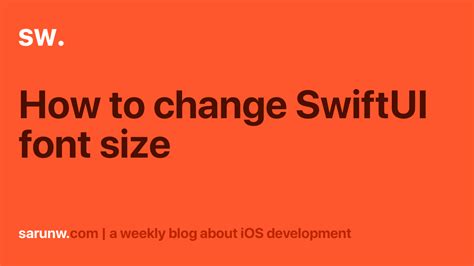 How to change SwiftUI font size Sarunw