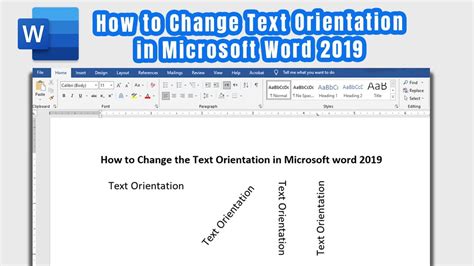 How to change Text Direction in Microsoft Word YouTube