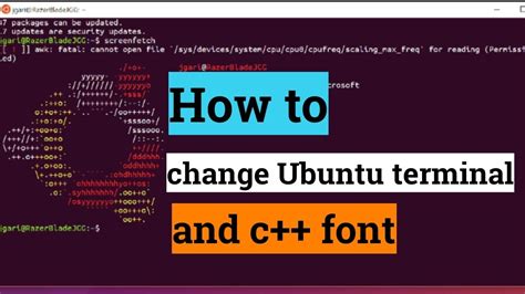 How to change Ubuntu terminal Font and c++ output YouTube