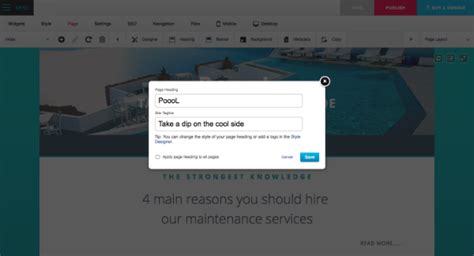 How to change a website name Sitebuilder+