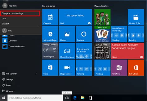 How to change account in laptop