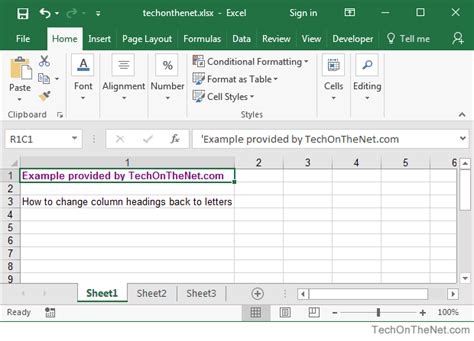 How to change column headings in excel