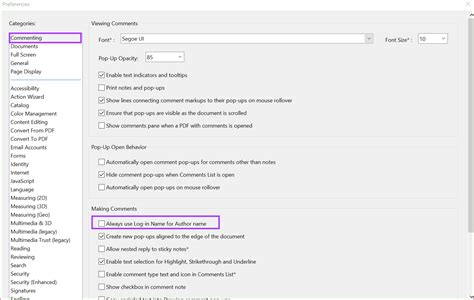 How to change comment name in pdf