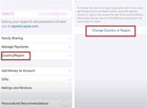How to change country in icloud
