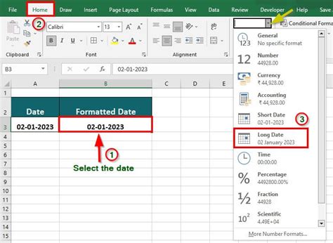 How to change dates in excel chart