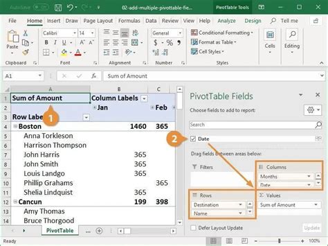 How to change days to months in excel pivot table.  Step-by-step guide covering Ro...