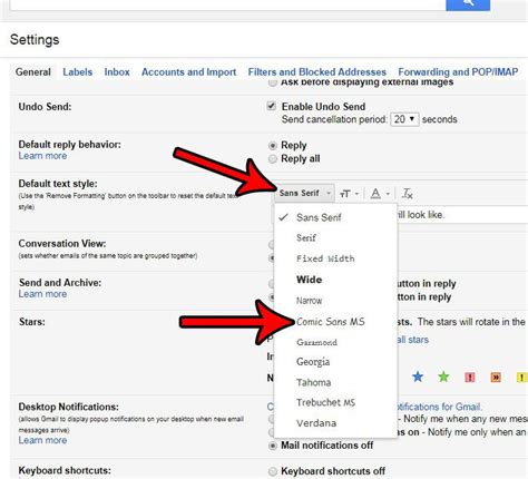 How to change default font on GMAIL YouTube