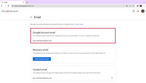 How to change email in mail