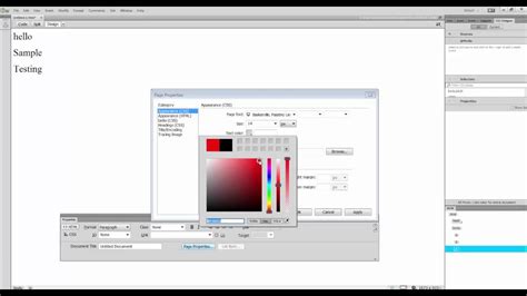 How to change font color in dreamweaver