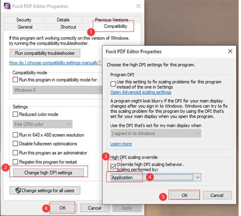 How to change high DPI settings for Foxit PDF Editor …