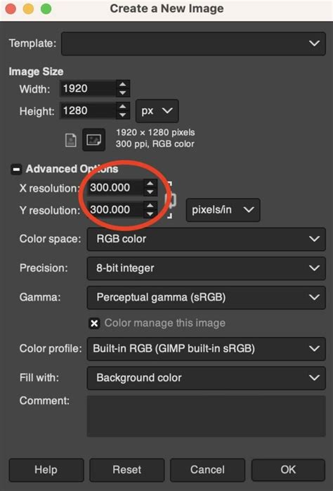How to change image resolution in gimp