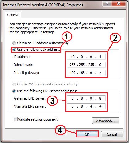How to change ip address in vista
