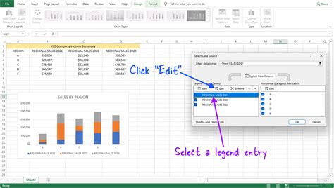 How to change legend text in excel