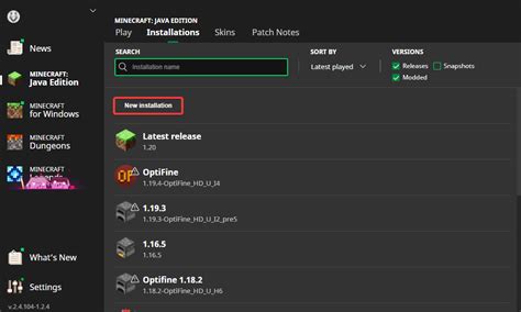 How to change minecraft version