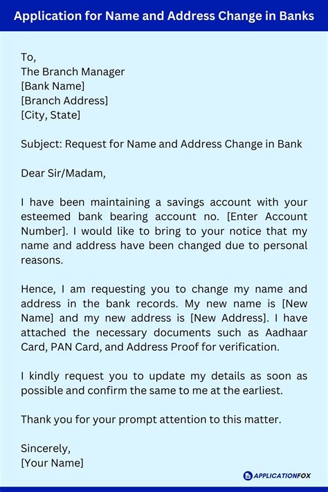 How to change name in bank account