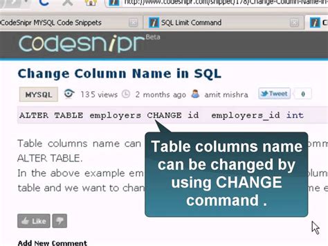 How to change name in sql