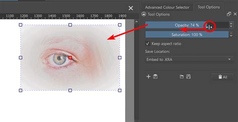 How to change opacity of reference image in krita.  You can't change t...